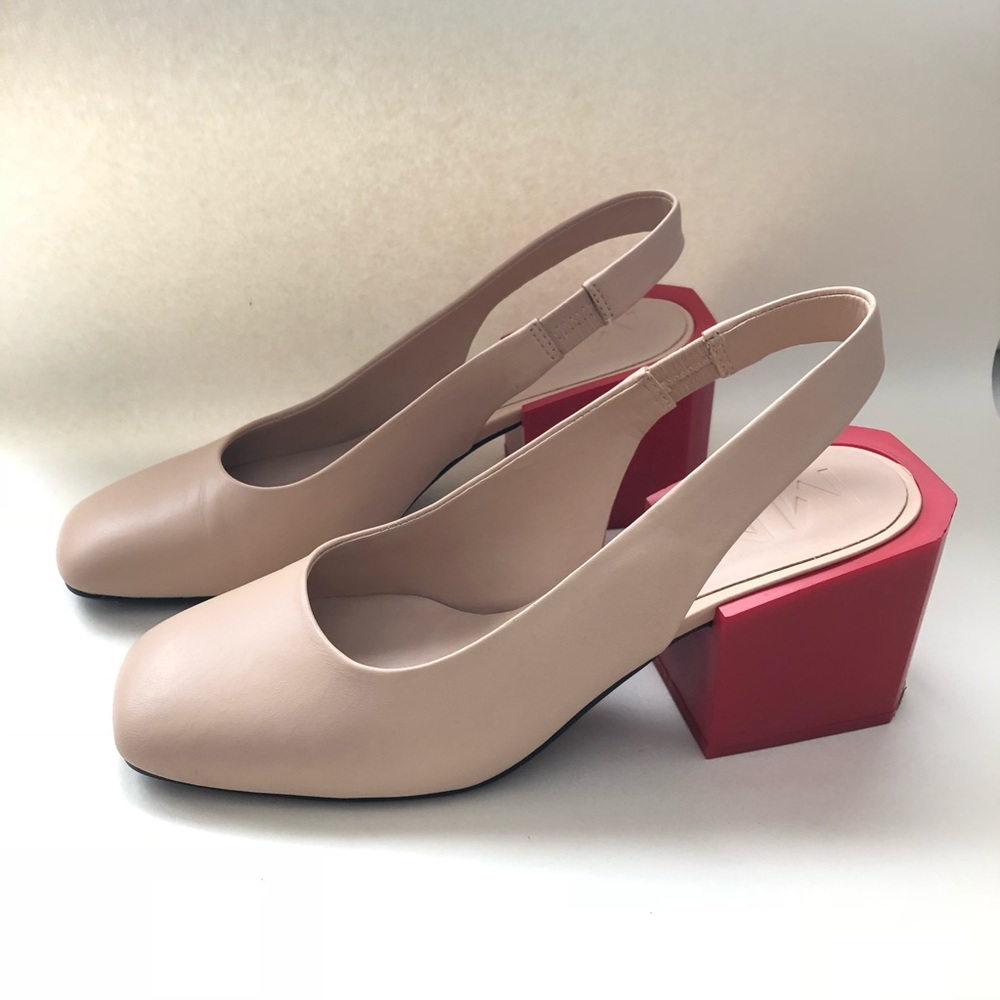 MANGO block heel sling backs Jacquemus inspired